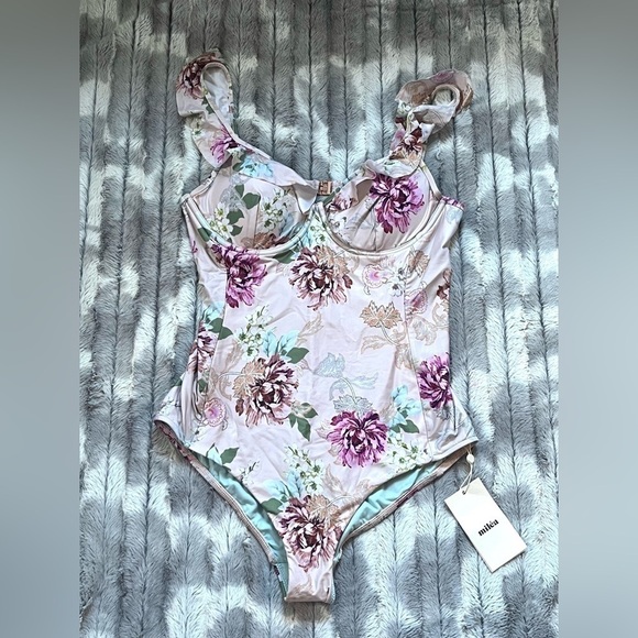 Milea Desert Rose Frill One Piece - Picture 3 of 13